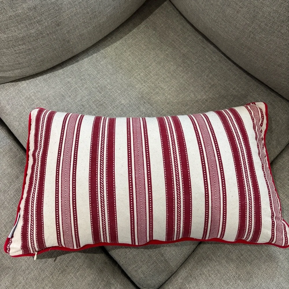 Festive Merry Christmas Postcard Pillow